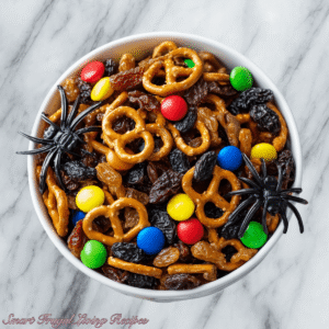 Read more about the article Spiderweb Trail Mix Recipe with Chocolate and Pretzels