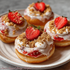 Read more about the article Strawberry Cheesecake Stuffed Donuts
