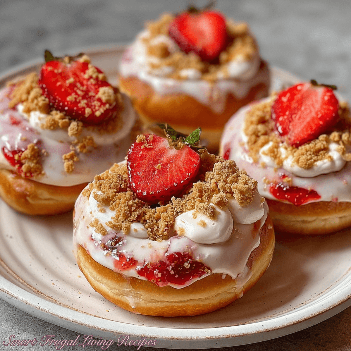 Strawberry Cheesecake Stuffed Donuts