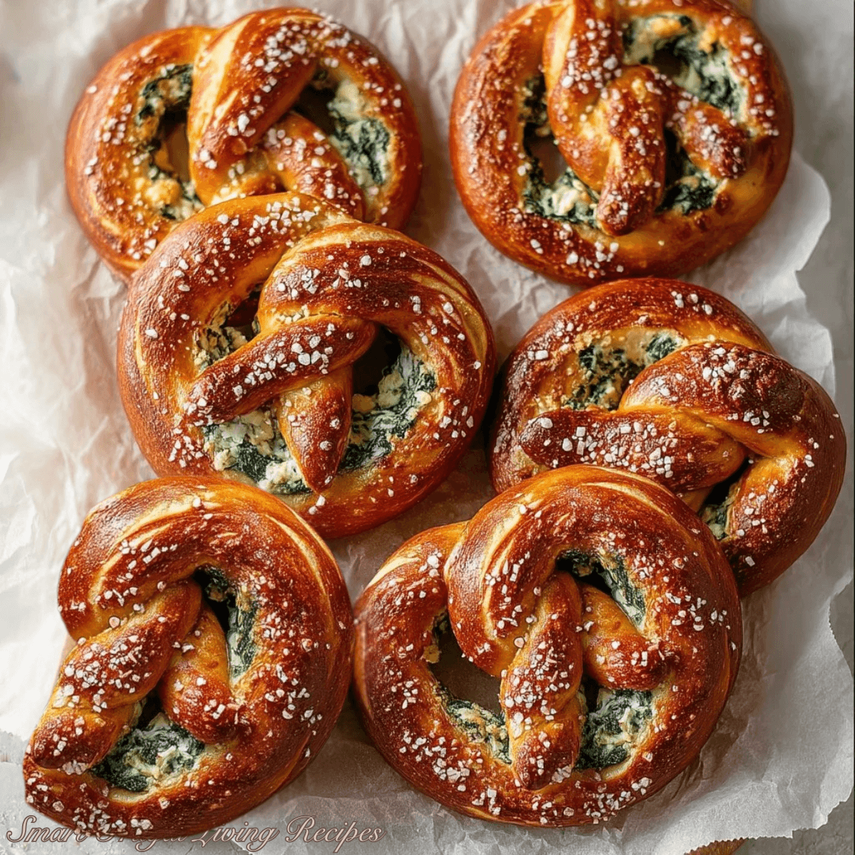 Spinach Artichoke Stuffed Soft Pretzels