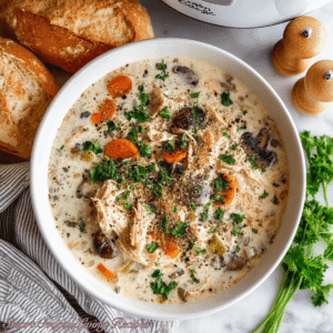 Read more about the article Creamy Crockpot Chicken Wild Rice Soup Recipe