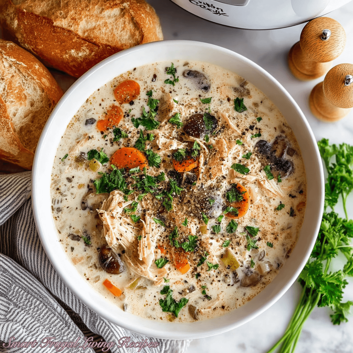 Creamy Crockpot Chicken Wild Rice Soup