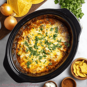 Read more about the article Crockpot Chicken Enchilada Casserole – Easy Slow Cooker