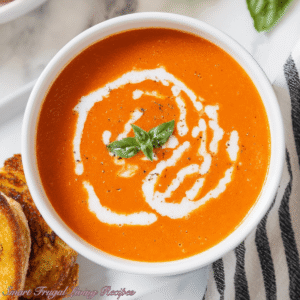 Read more about the article Roasted Tomato Basil Soup – Creamy, Fresh, and Comforting